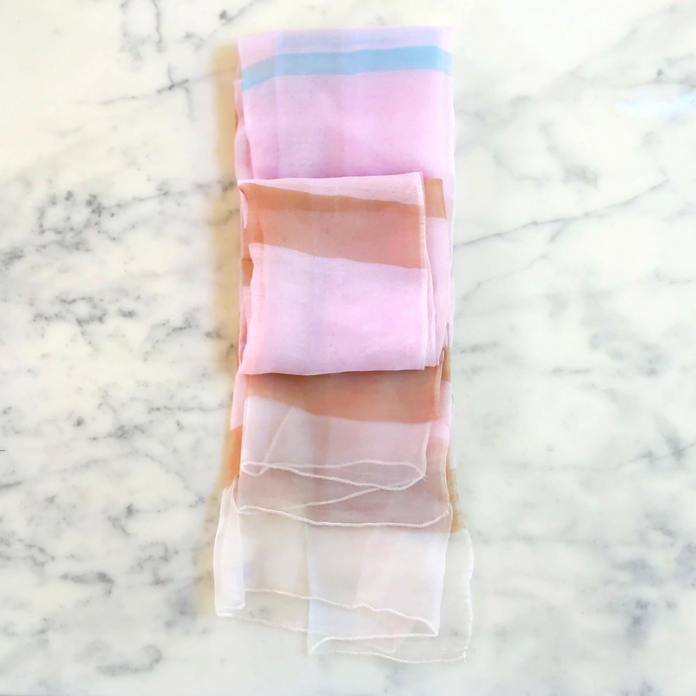 Nwot. Sheer Scarf/Wrap With Multi Color Stripes. - image 1